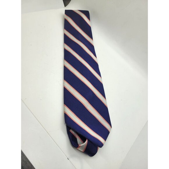 REPP TIE Brooks Brothers USA Mens Red White & Blue Striped 100% Silk Classic - Picture 4 of 4